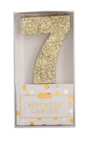 Gold Glitter Number Birthday Candle