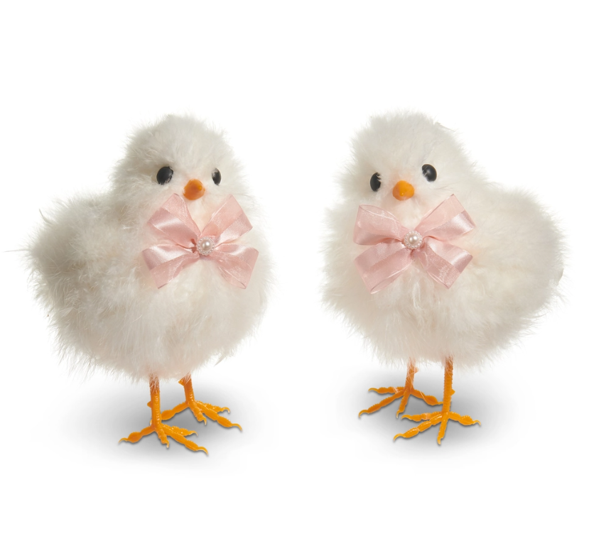 White Chick with Bow