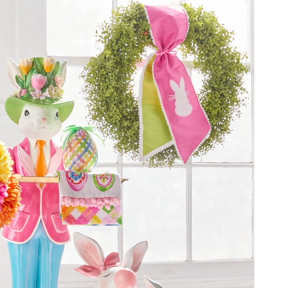 Bunny Wired Wreath Sash