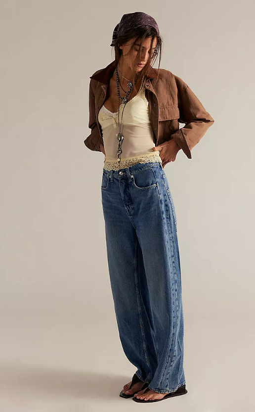 Free People Truro Baggy Puddle Jeans