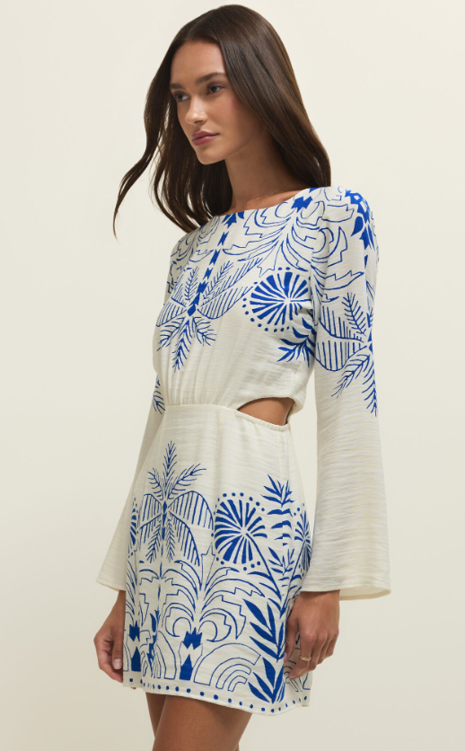 Z Supply Tahina Palm Mini Dress