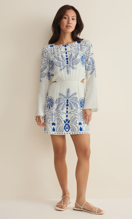 Z Supply Tahina Palm Mini Dress