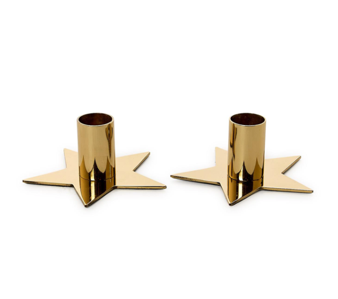 Gold Star Taper Candle Holder