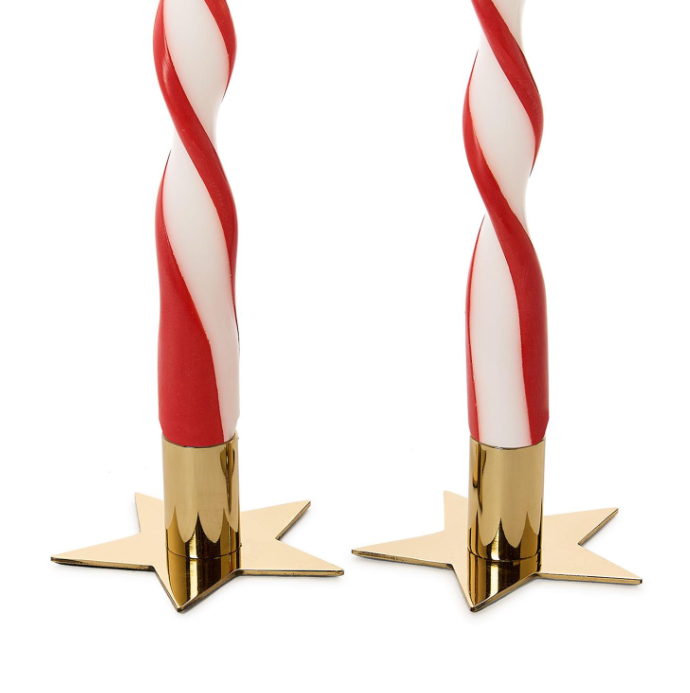 Gold Star Taper Candle Holder