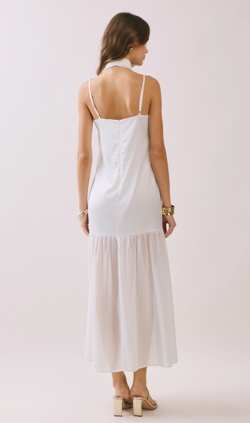 Alia Chiffon Scarf Accent Maxi Dress