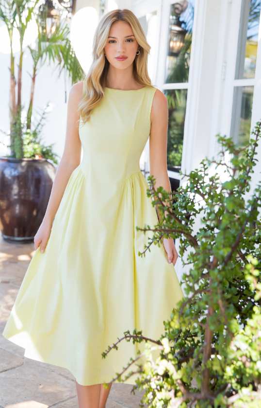 Blake Gathered Waist Midi Dress
