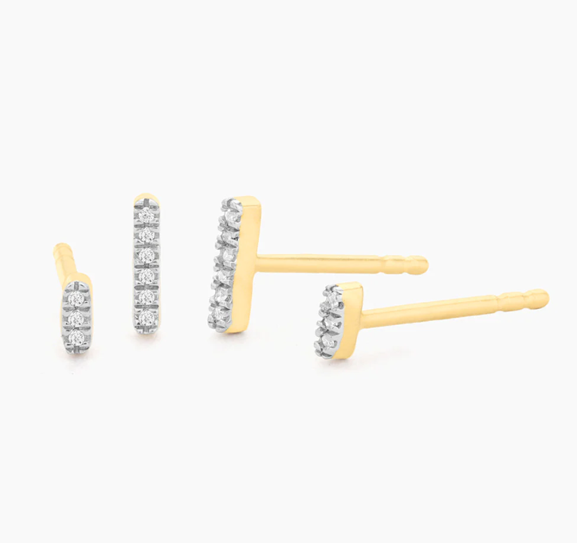 Ella Stein Double Bar Stud Earrings