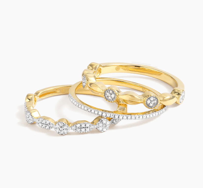Ella Stein Shiny Three Stackable Ring Set