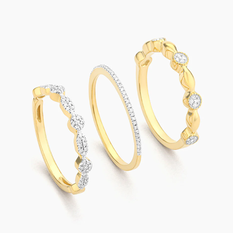 Ella Stein Shiny Three Stackable Ring Set