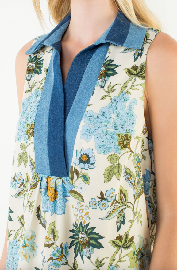 Ashland Sleeveless Patterned Dress - Beige Floral