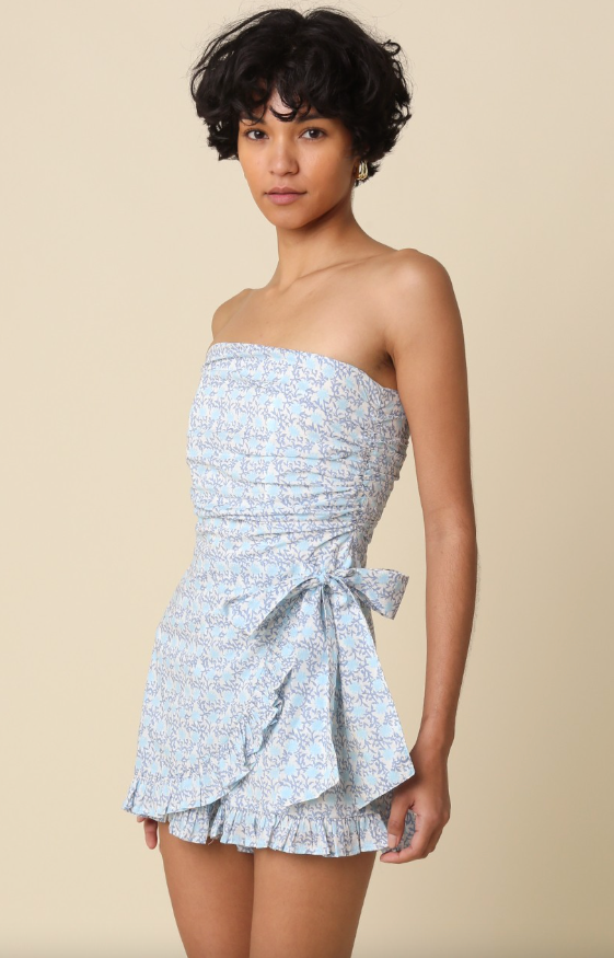 Mae Strapless Floral Romper