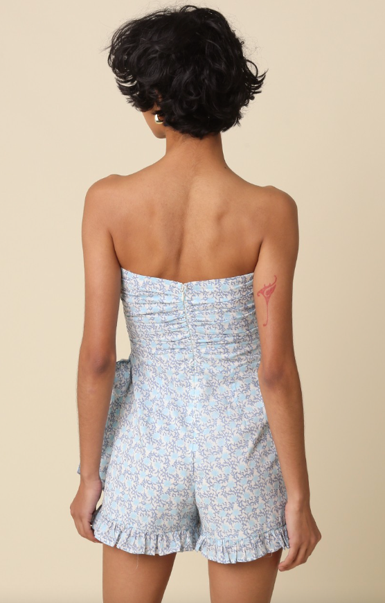 Mae Strapless Floral Romper