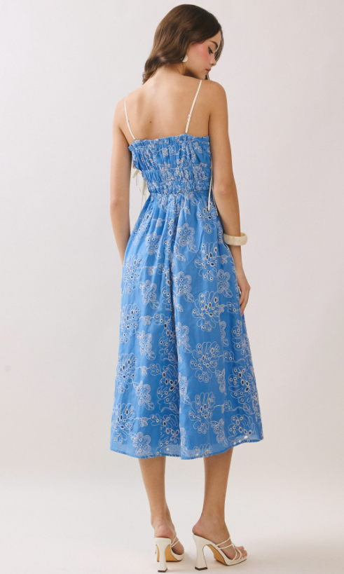 Kataleya Floral Embroidered Midi Dress
