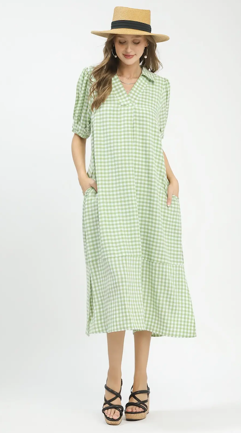Adele Gingham Midi Dress