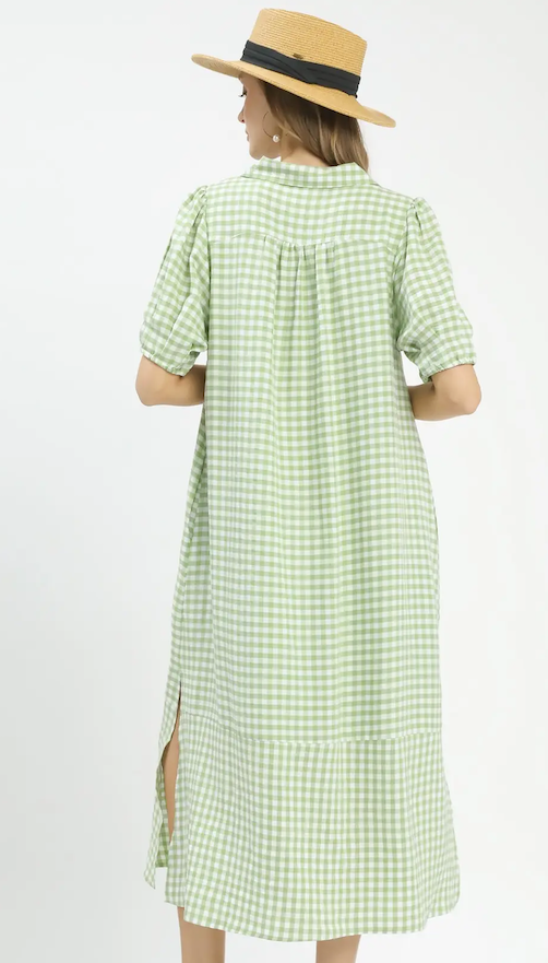 Adele Gingham Midi Dress
