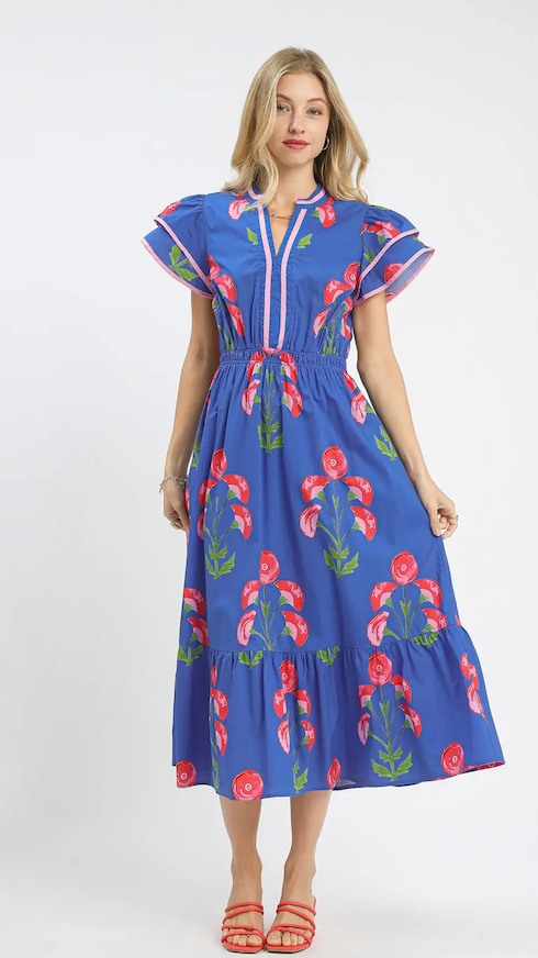 Natasha Blossom Print Midi Dress