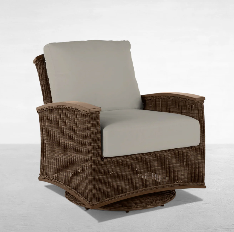 Avalon Raffia Wicker Outdoor Swivel Glider