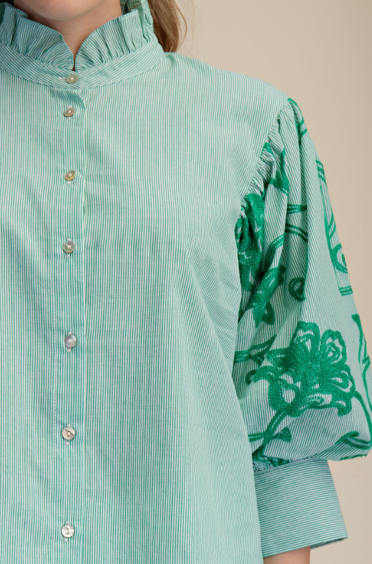 Ellwyn Embroidered Puff Sleeve Blouse