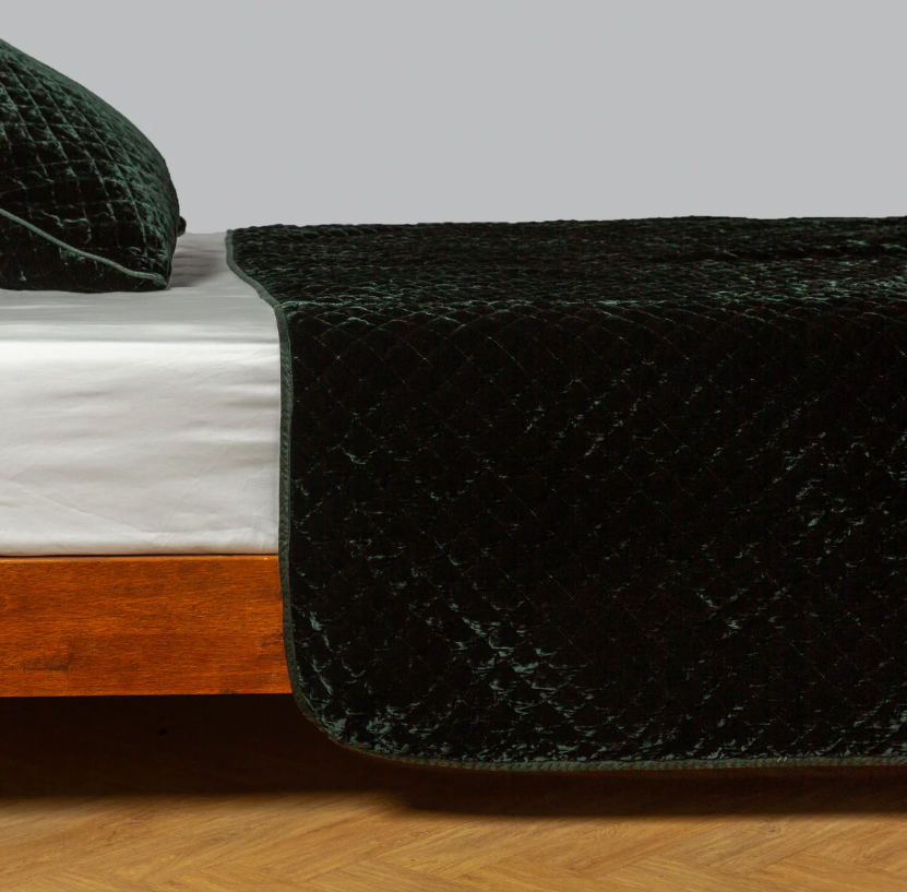 Silk Velvet Quilted Coverlet