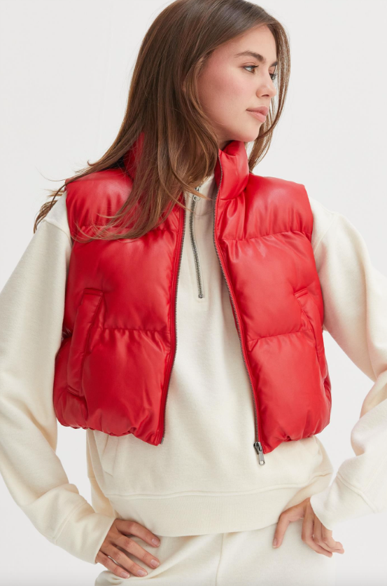 Dylan Vegan Leather Puffer Vest - Final Sale 30% off in cart