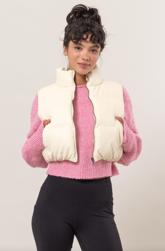 Dylan Vegan Leather Puffer Vest - Final Sale 30% off in cart
