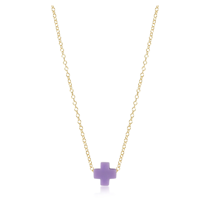 E Newton 16" Necklace Gold - Signature Cross