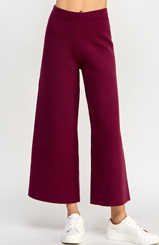 Blakely Cropped Wide Sweater Pants