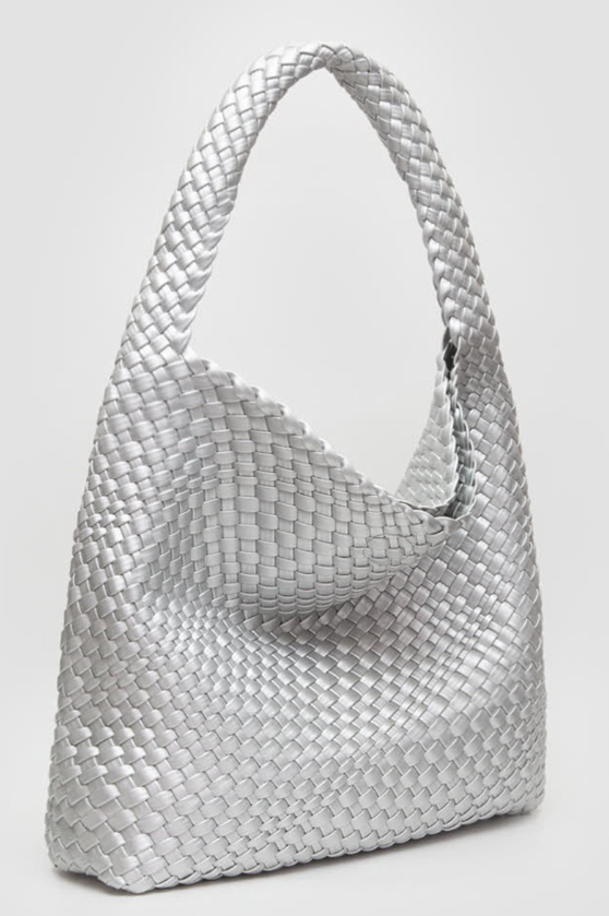 Tiara Woven Hobo Tote Bag With Pouch