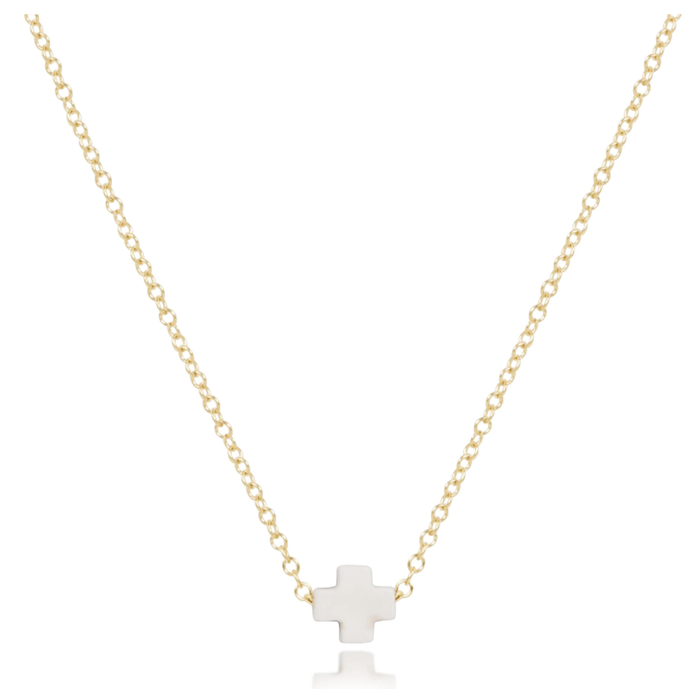 E Newton egirl 14" Signature Cross Necklace - Small Gold