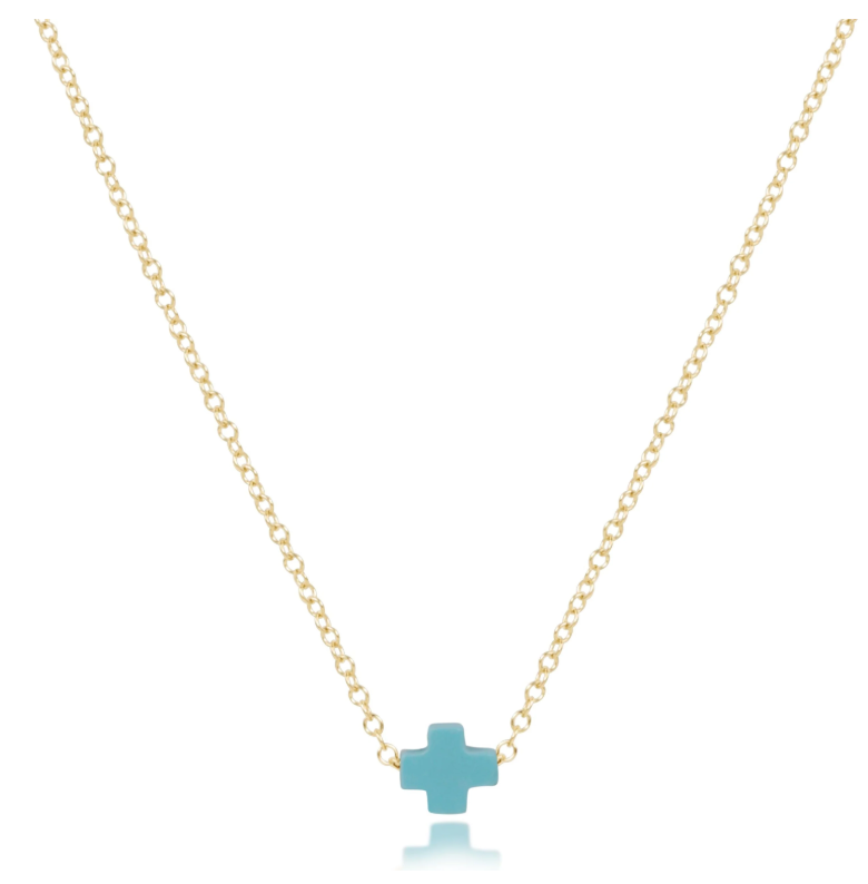 E Newton egirl 14" Signature Cross Necklace - Small Gold