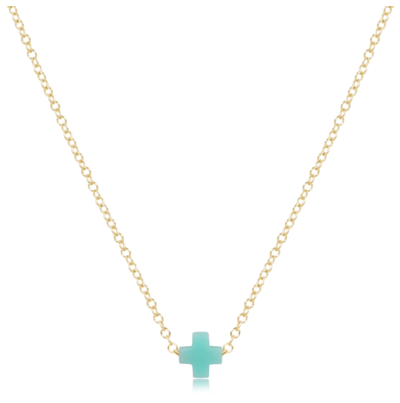 E Newton egirl 14" Signature Cross Necklace - Small Gold
