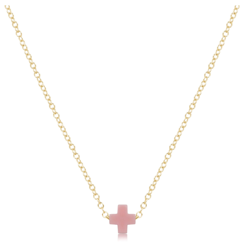 E Newton egirl 14" Signature Cross Necklace - Small Gold
