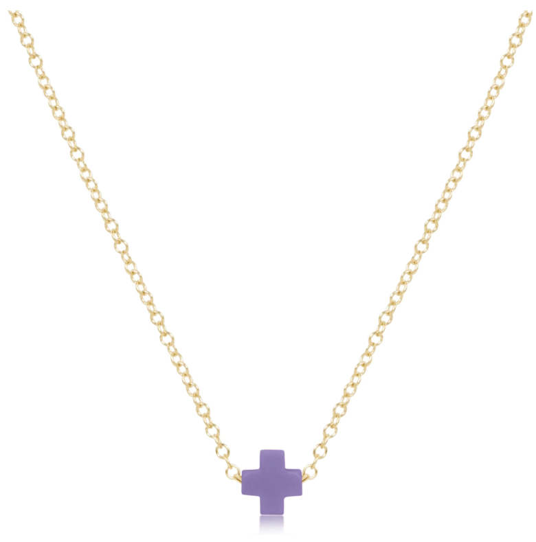 E Newton egirl 14" Signature Cross Necklace - Small Gold