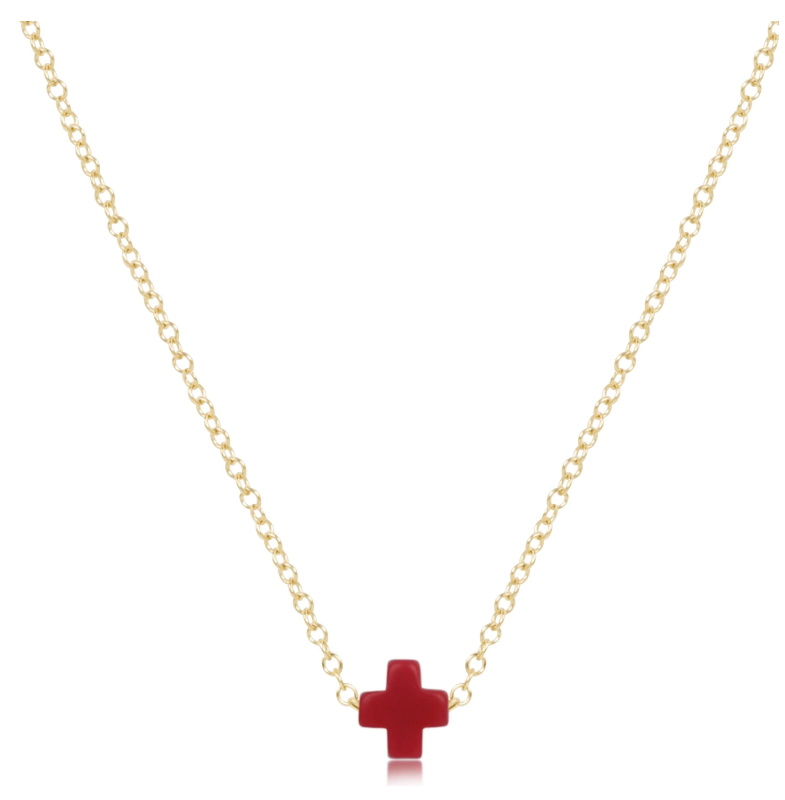 E Newton 16" Necklace Gold - Signature Cross Small Gold