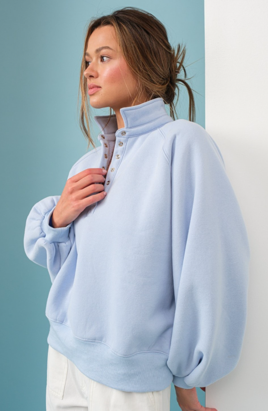 Piper Snap Button Collared Sweatshirt