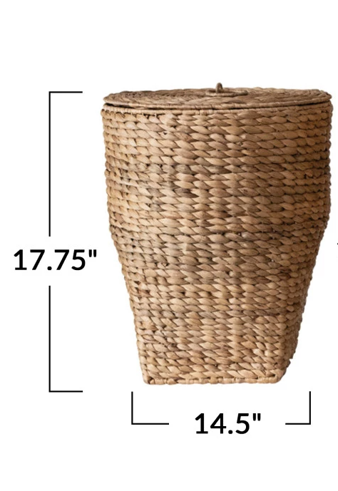 Water Hyacinth Laundry Basket w/ Lid