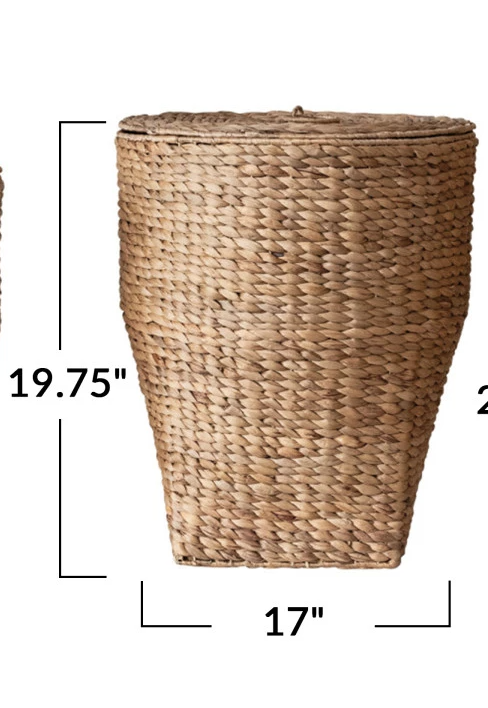 Water Hyacinth Laundry Basket w/ Lid