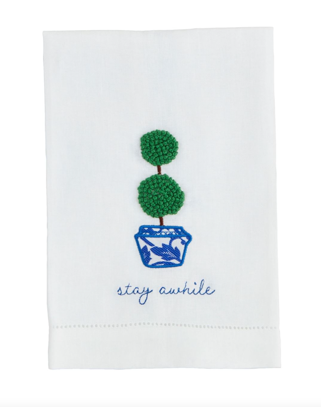French Knot Embroidery Towel