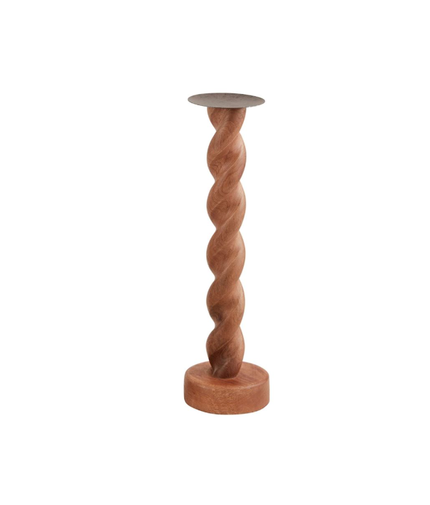 Twisted Wood Candlestick