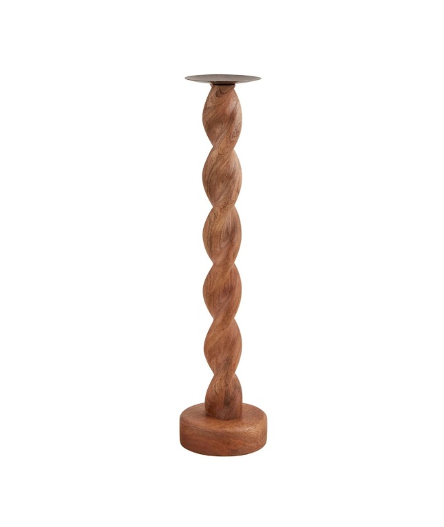 Twisted Wood Candlestick