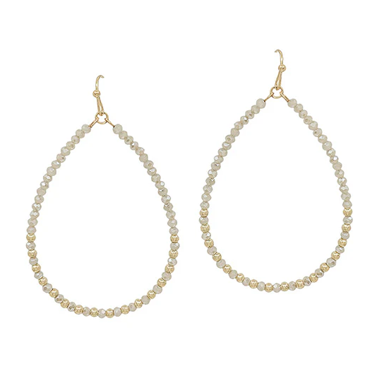 Beaded Gold Accent Teardrop Earring