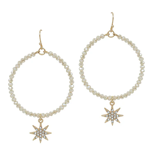 Star Pave Round Beaded Earring
