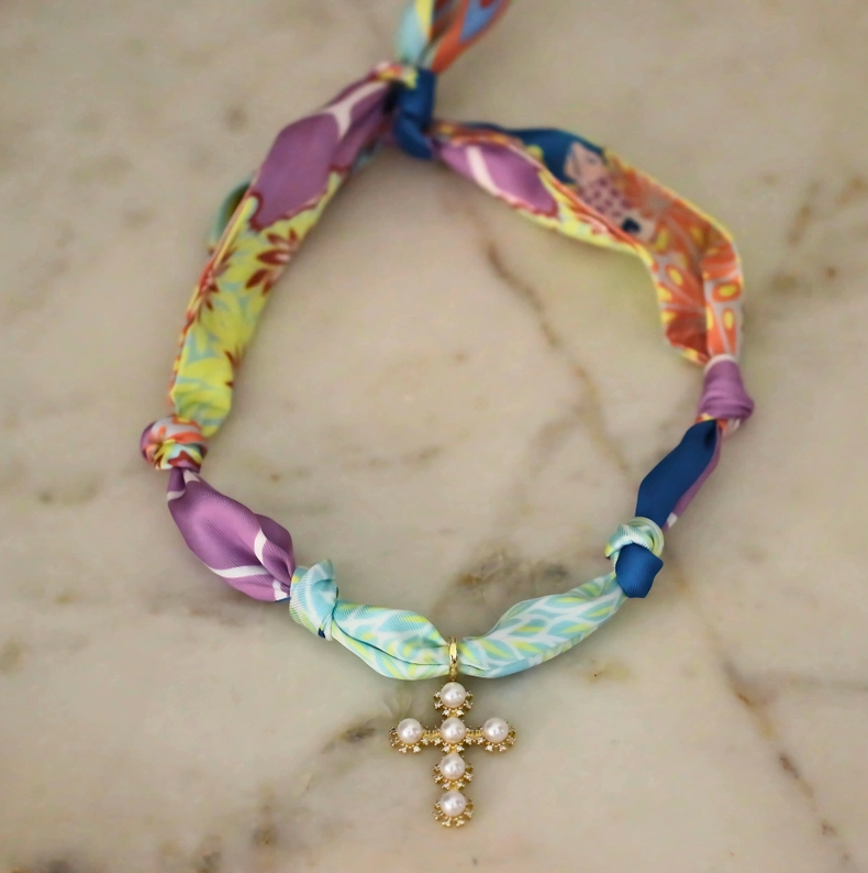 Sunset Garden Scarf Necklace