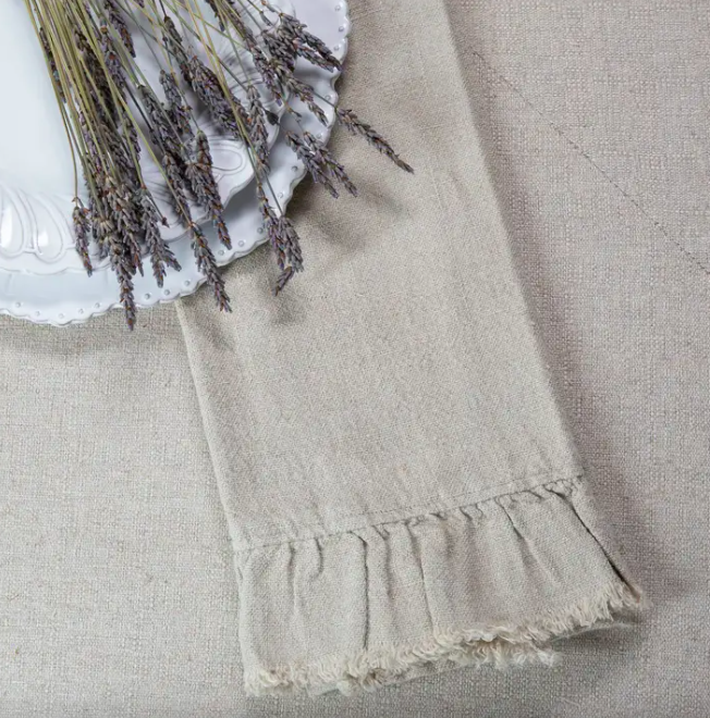 Provence Linen Towel with Ruffle