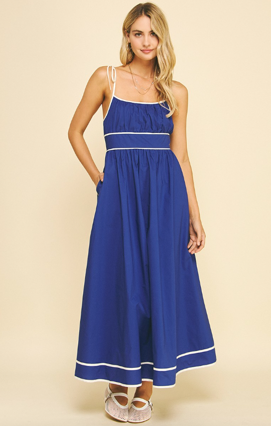 Amina Contrast Strap Maxi Dress - Final Sale 40% off in cart