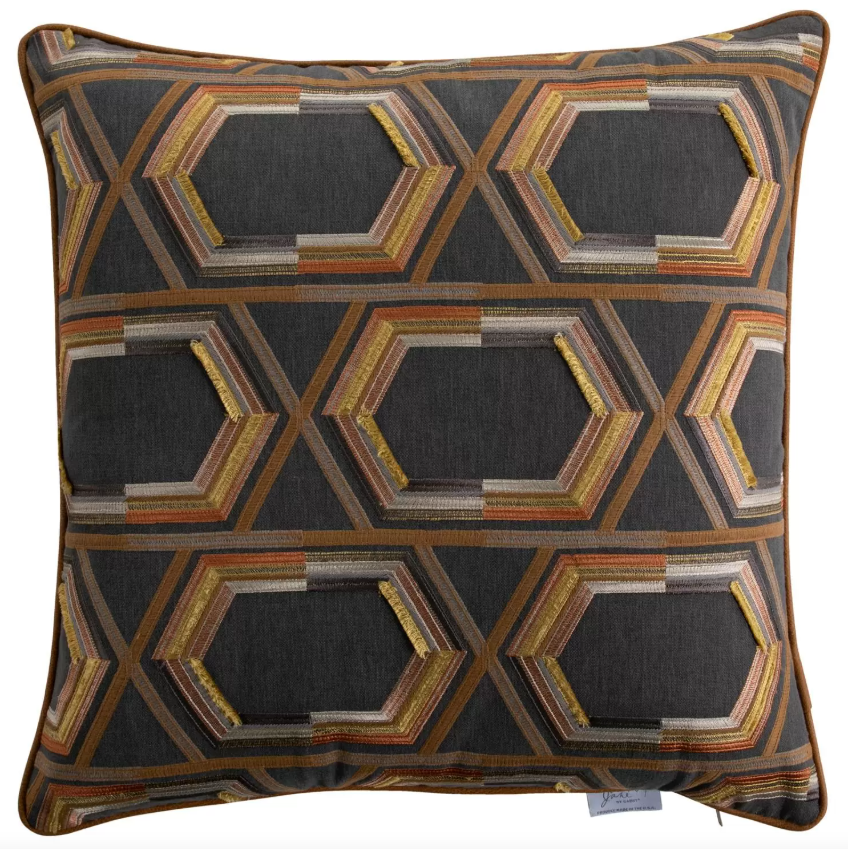 Hexa Graphite Throw Pillow