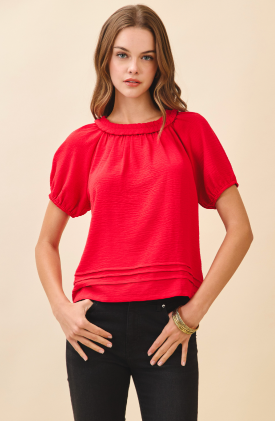 Michelle Pleated Detail Textured Top