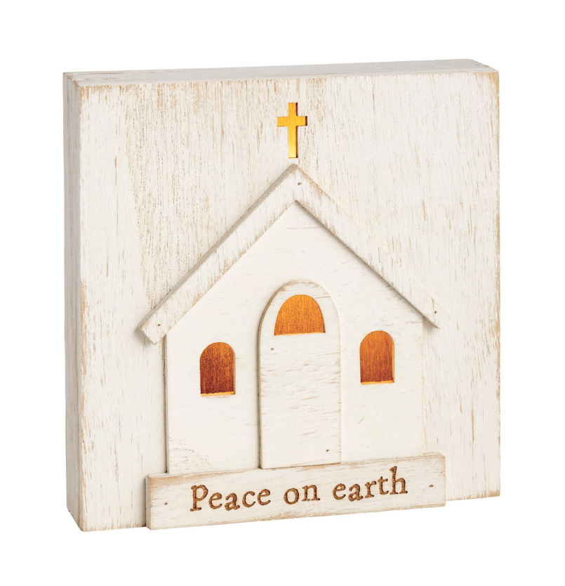 Light-Up Church Wooden Block