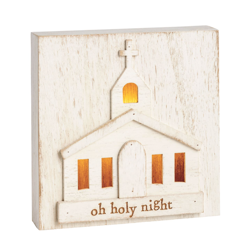 Light-Up Church Wooden Block