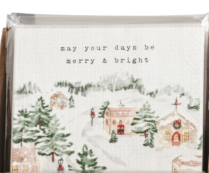 Classic Christmas Cocktail Napkins - Pack of 12